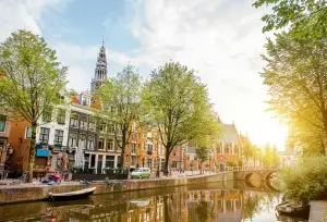 Amsterdam cityscape view