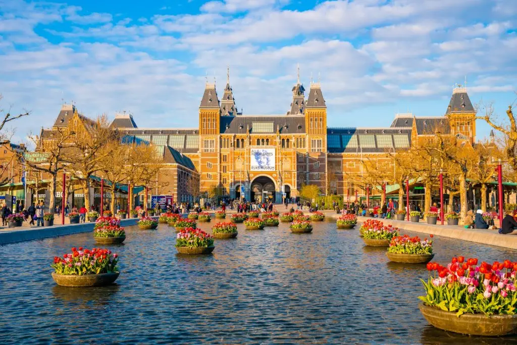 Beautiful view of the Rijksmuseum Amsterdam, Netherlands