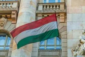 Budapest Hungary, Hungarian flag closeup