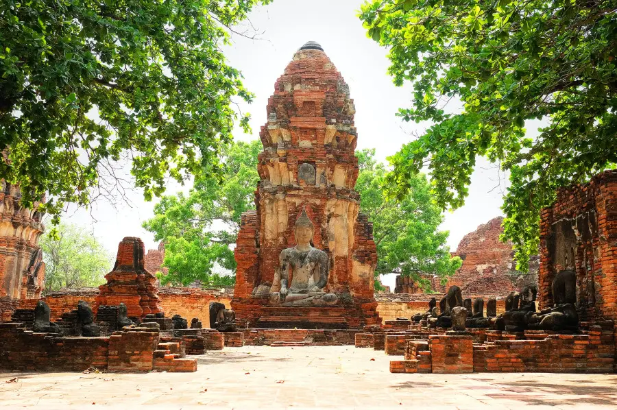 Buddha statue in Wat Mahathat temple, Ayutthaya, Thailand