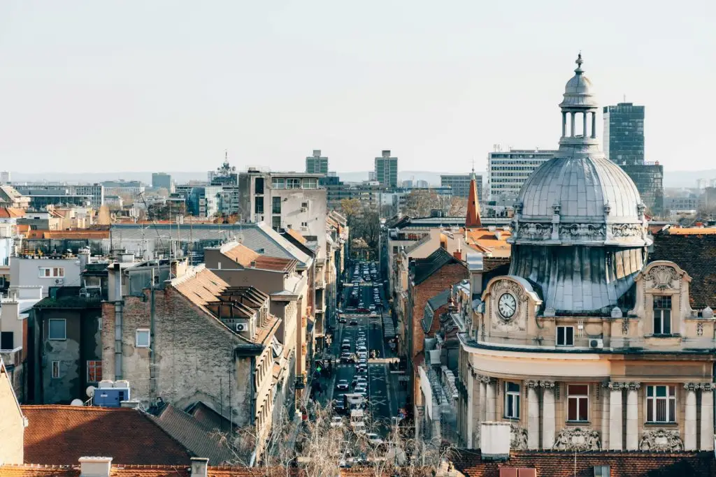Cityscape of Zagreb, Croatia.