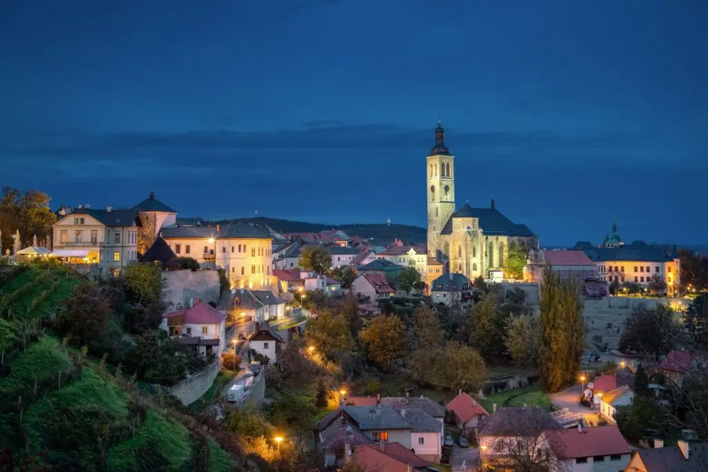 Kutna Hora, Czechia. Cityscape at dusk