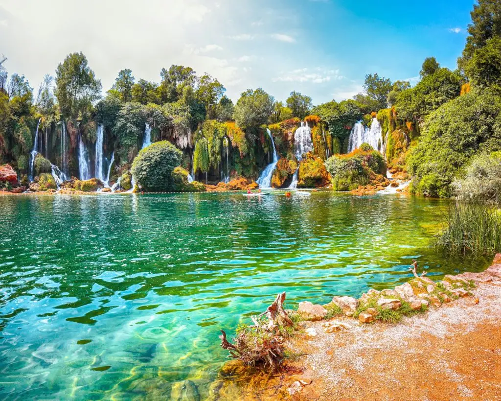 Picturesque Kravice waterfalls in the National Park of Bosnia and Herzegovina