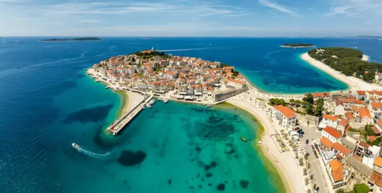 Scenic town and beaches of Primosten in Croatia. places to visit in croatia