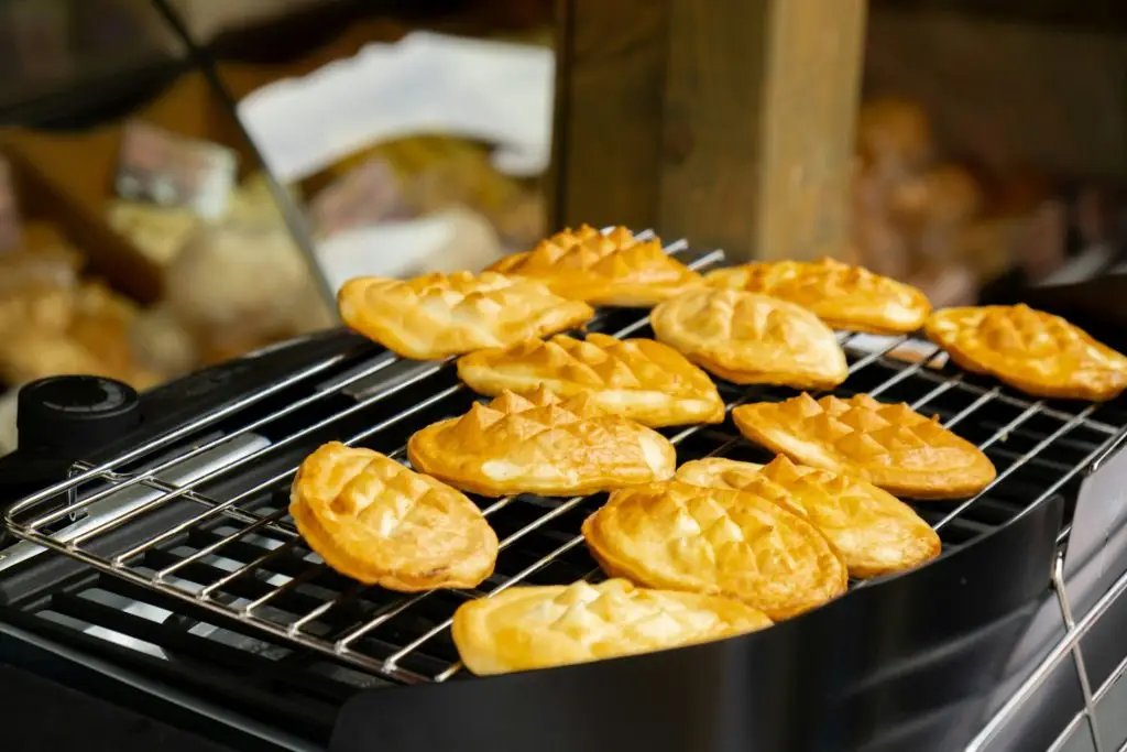 Traditional polish cuisine grilled cheese. Street food market Jarmark St. Dominic in Gdansk Poland