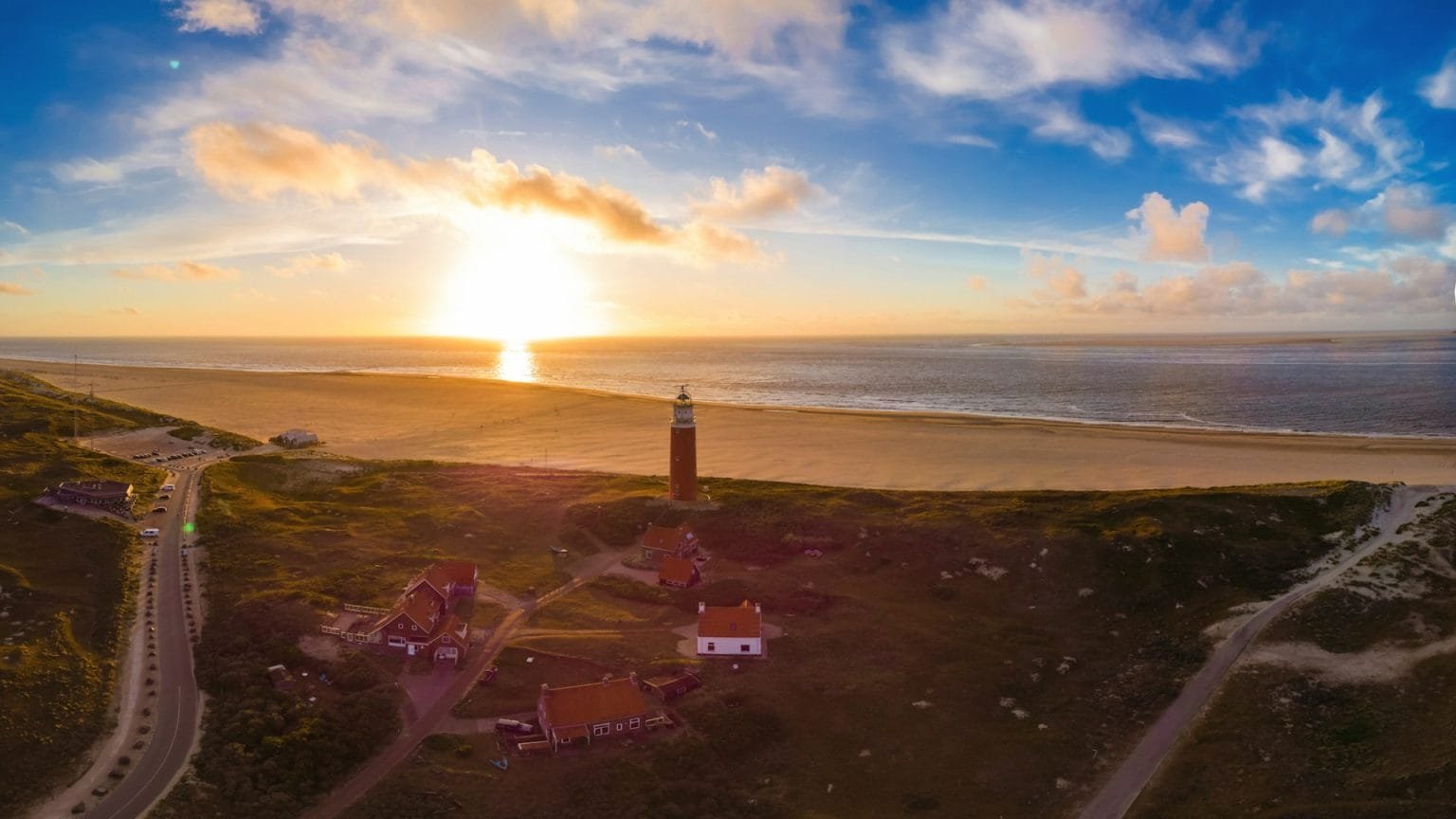 exel lighthouse during sunset Netherlands Dutch Island Texel