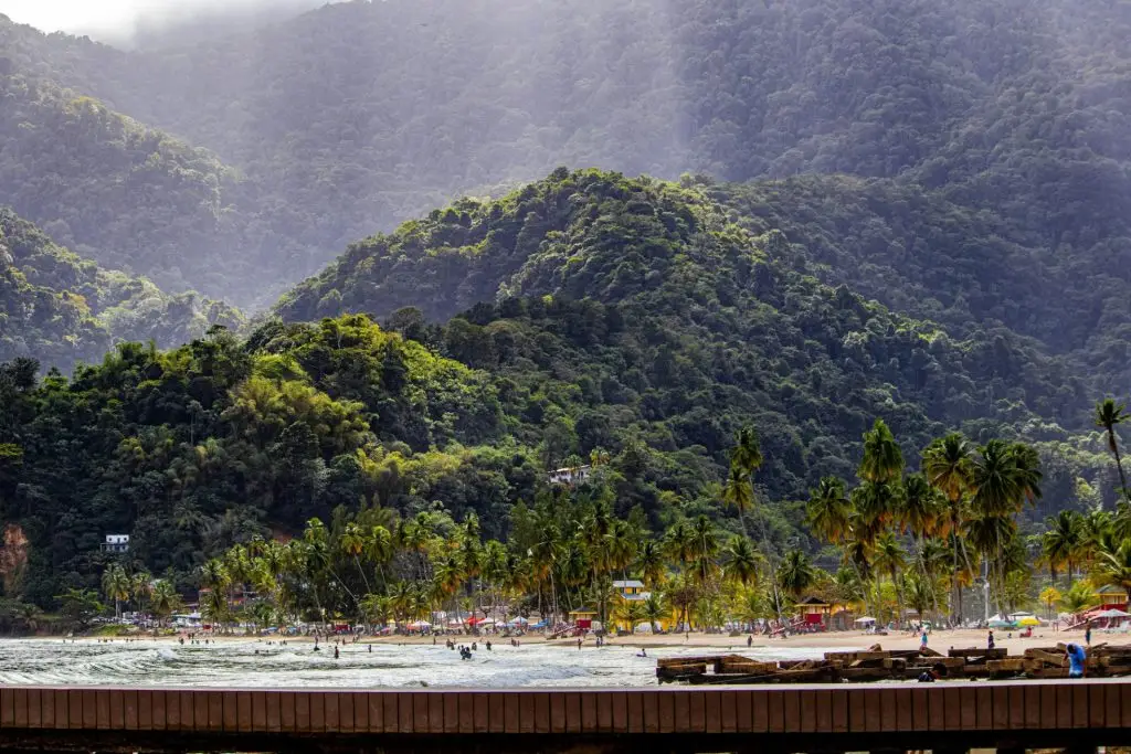 People resting on Maracas Beach in Trinidad and Tobago