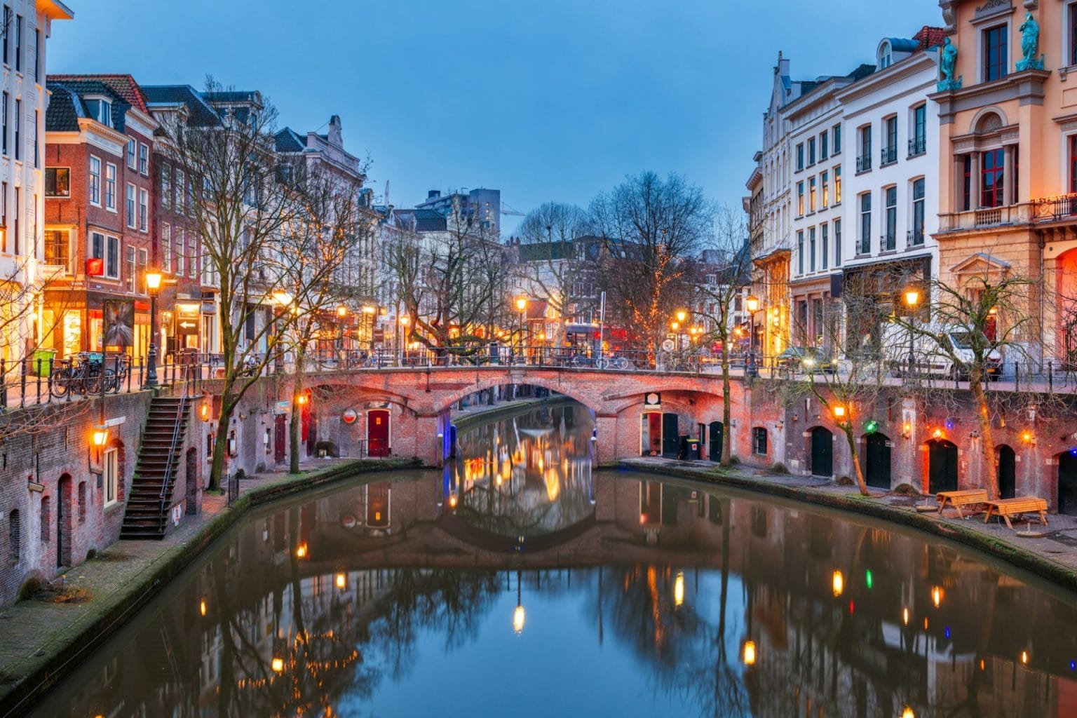 Utrecht, Netherlands Canals at Twilight