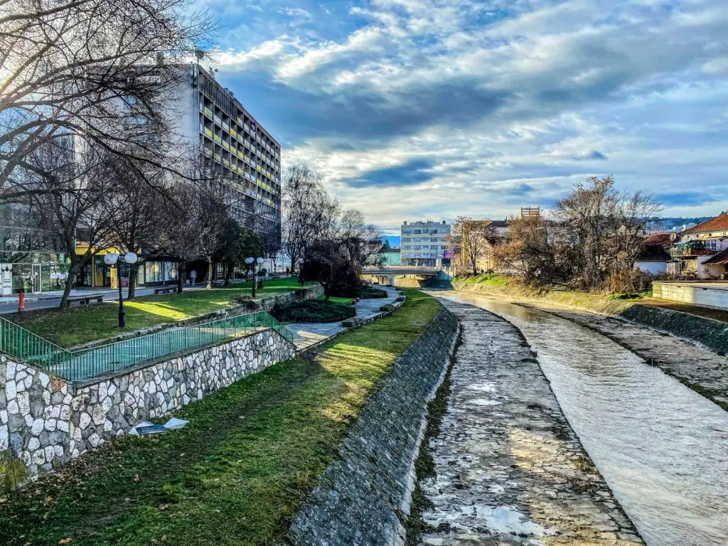 View of the city center in Leskovac, Serbia