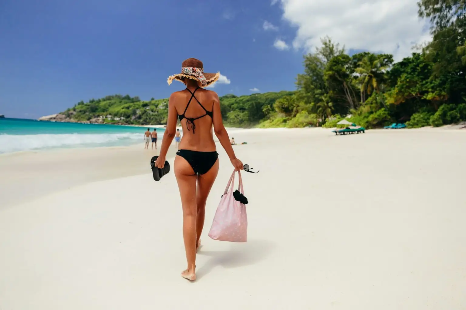 woman relax on beach of tropical island