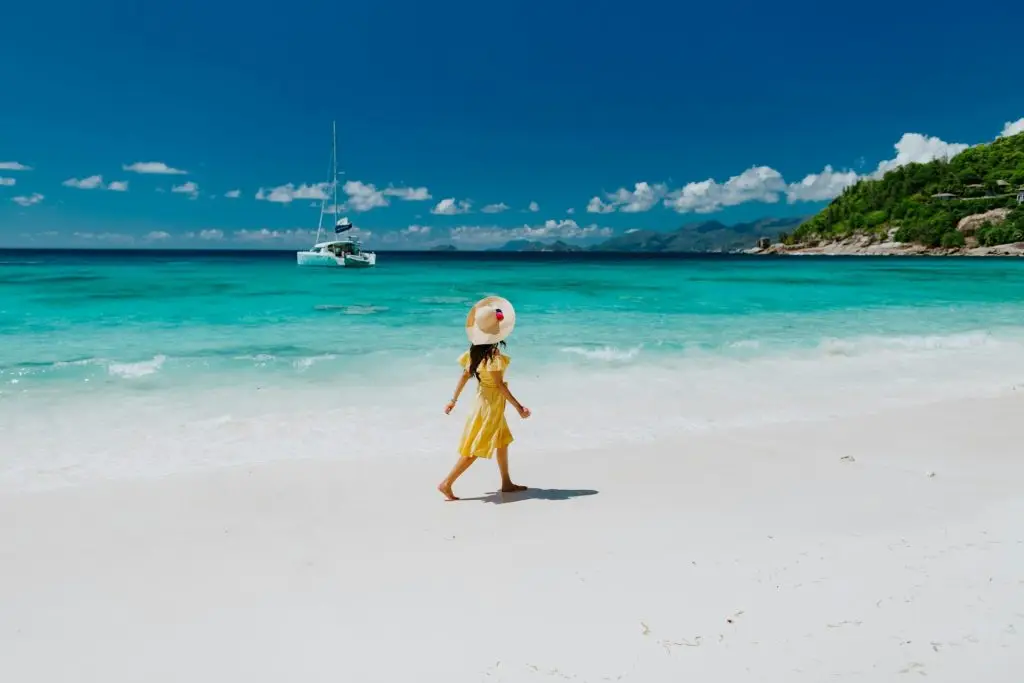 woman relax on tropical beach resort