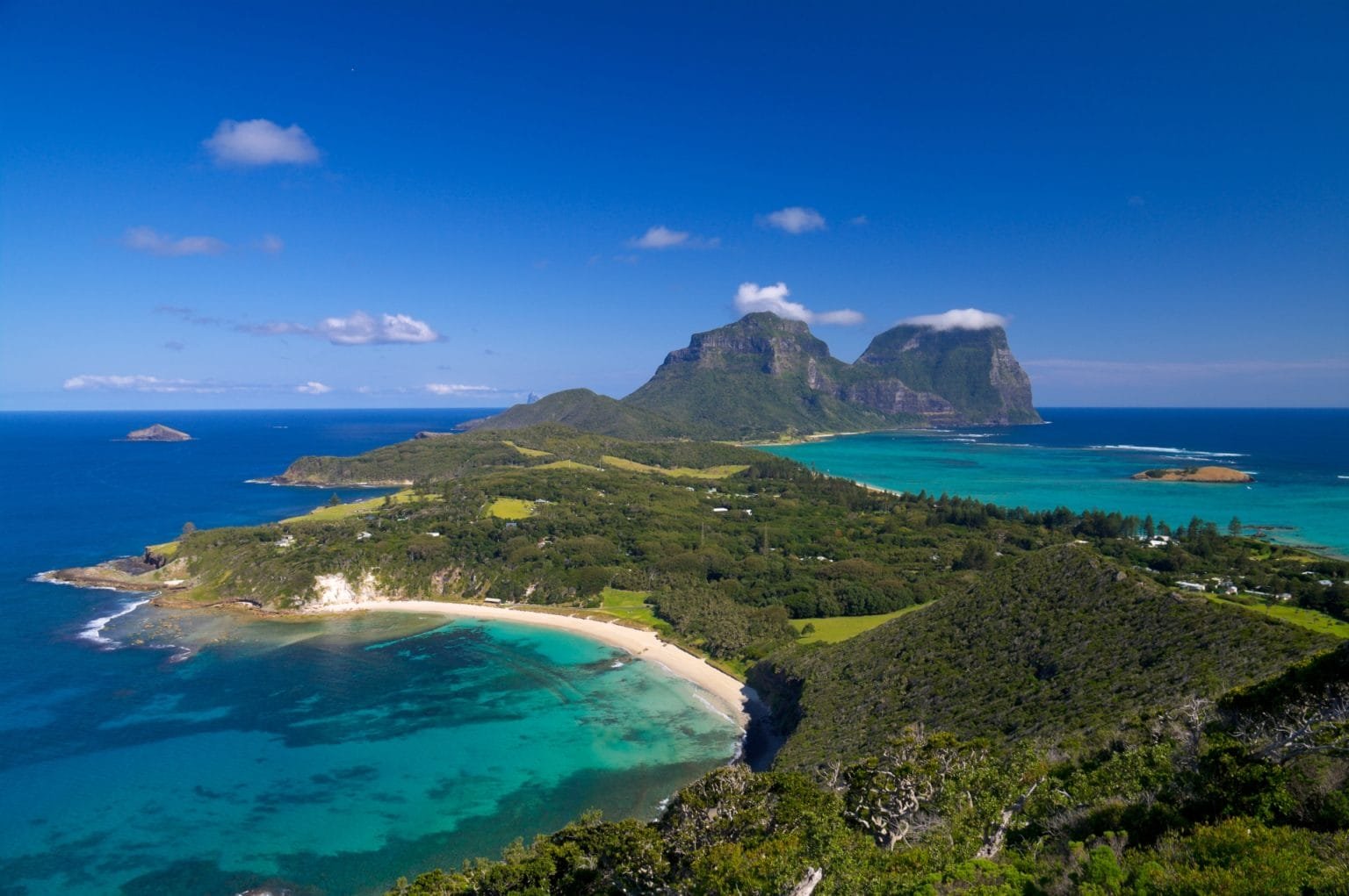 View over Lord Howe Island. View south over Lord Howe Island from Malabar, Australia