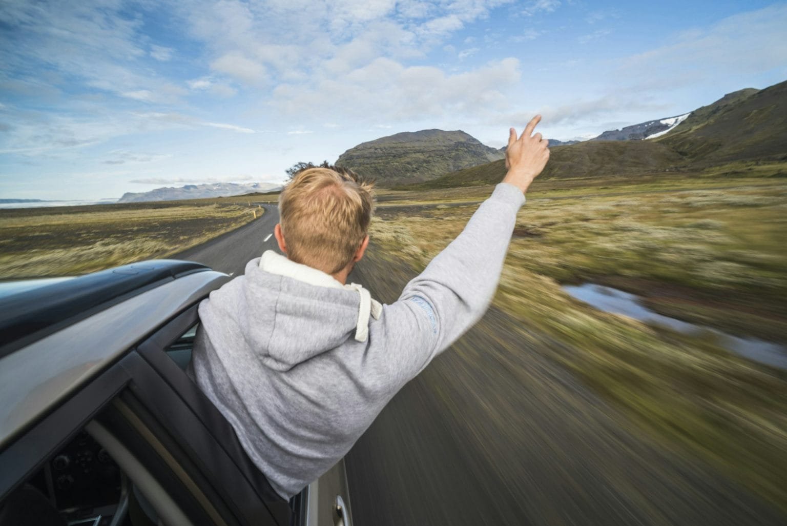 Driving on Route 1 in South Region of Iceland (Sudurland), Europe