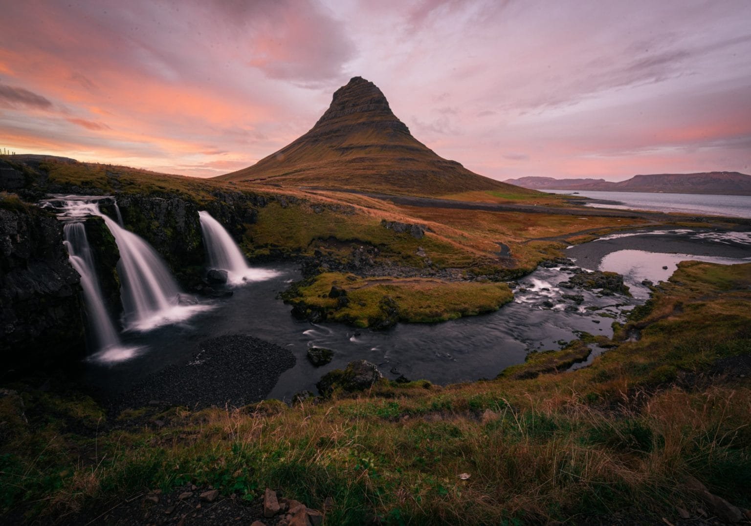 Kirkjufell Perhaps Iceland's most famous natural landmark, (Church Mountain) Snæfellsnes Peninsula